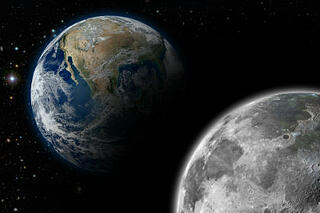 Moon and Earth